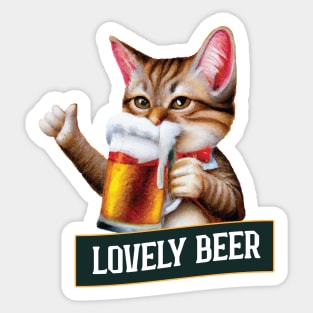 Cat that loves beer Sticker